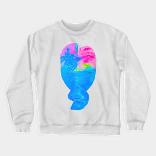 A pastel blue pink Bali face mask cut out Crewneck Sweatshirt